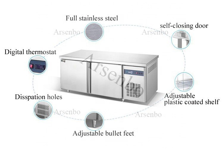 Multiscene Grey Fridge Undercounter , 220V Commercial Under Counter Refrigerator